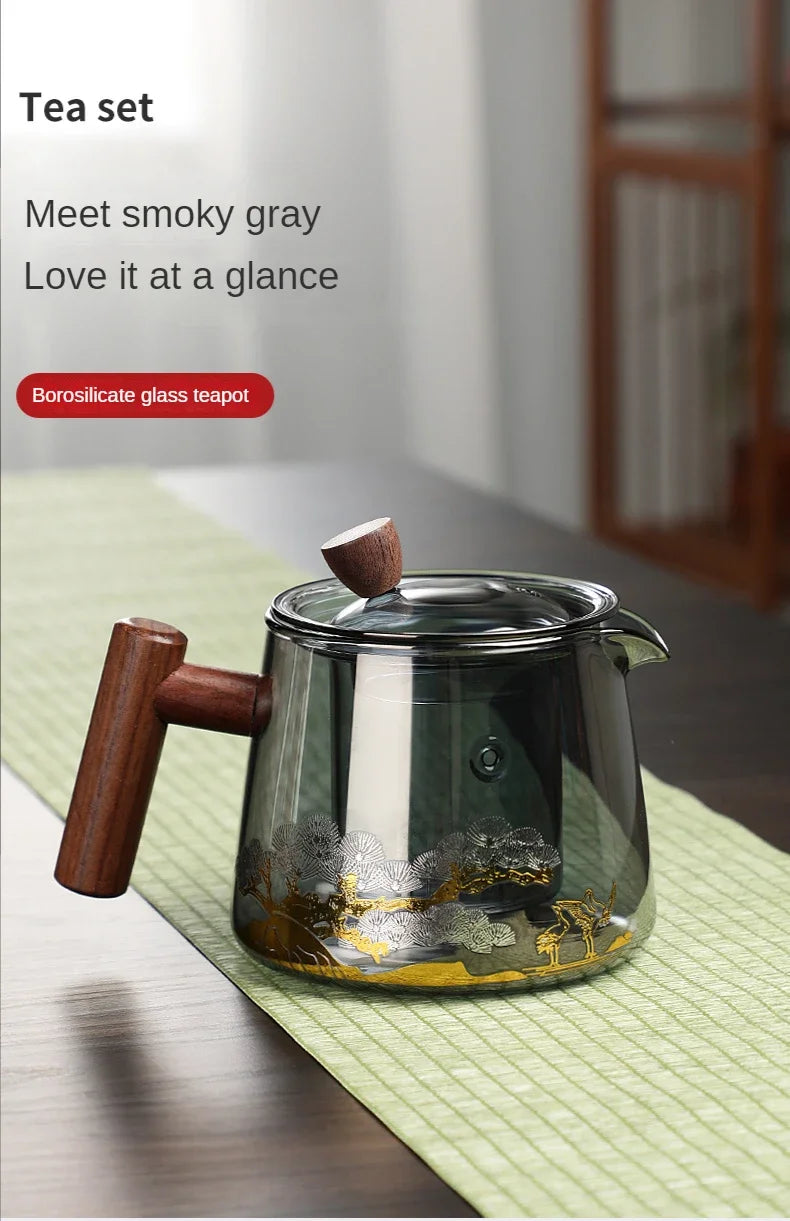 Hot Heat Resistant Glass Teapot With Stainless Steel Infuser