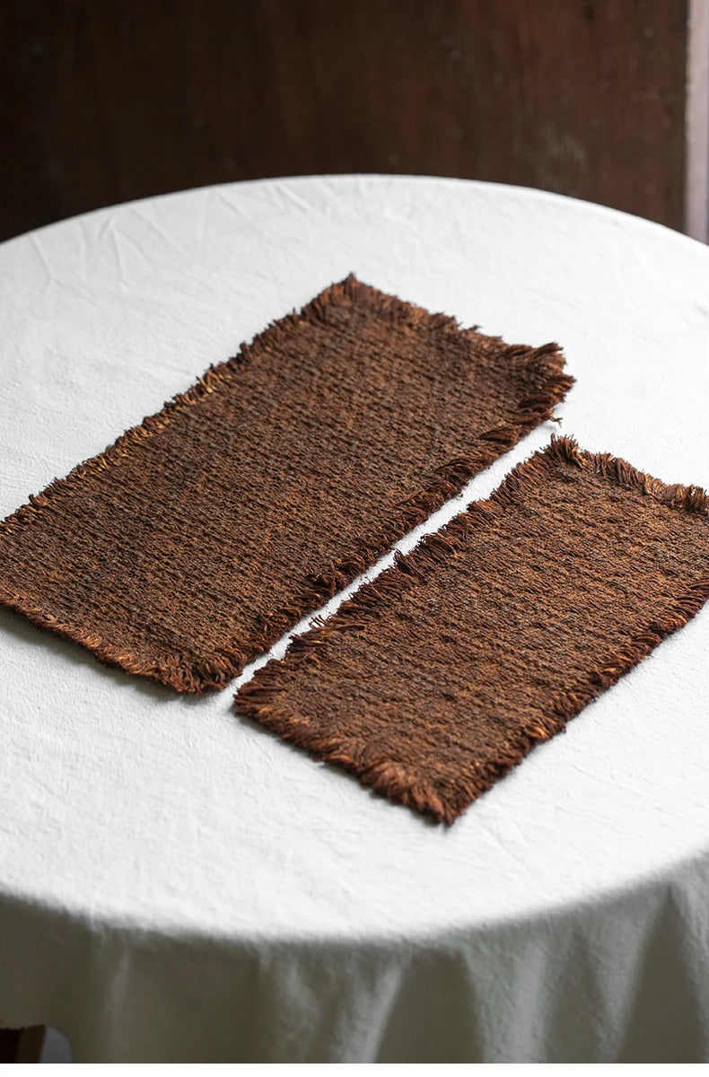 Tea mat, pure handmade table runner, pure cotton, thick coarse dry soaking