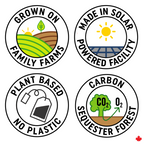 Set of four eco-friendly product labels on a white background