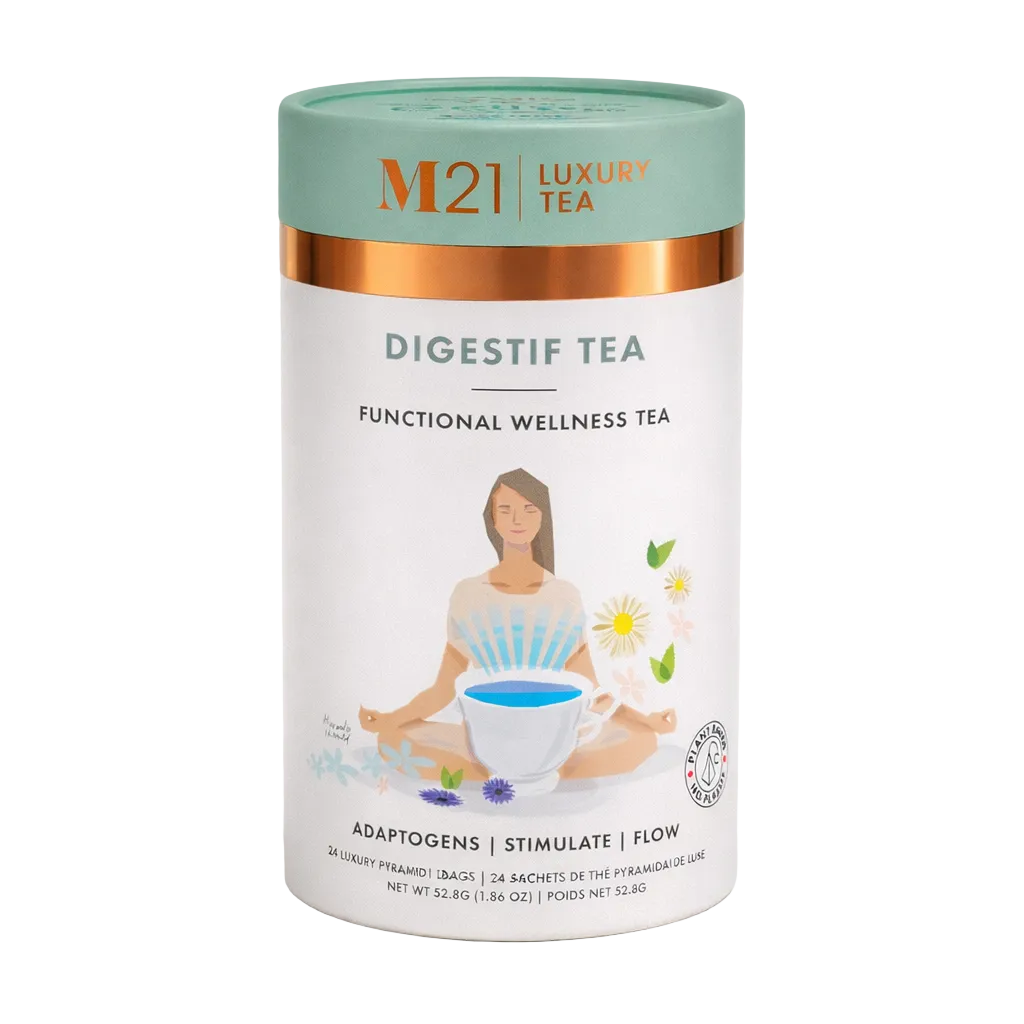 M21 Digestif Tea canister on a white background