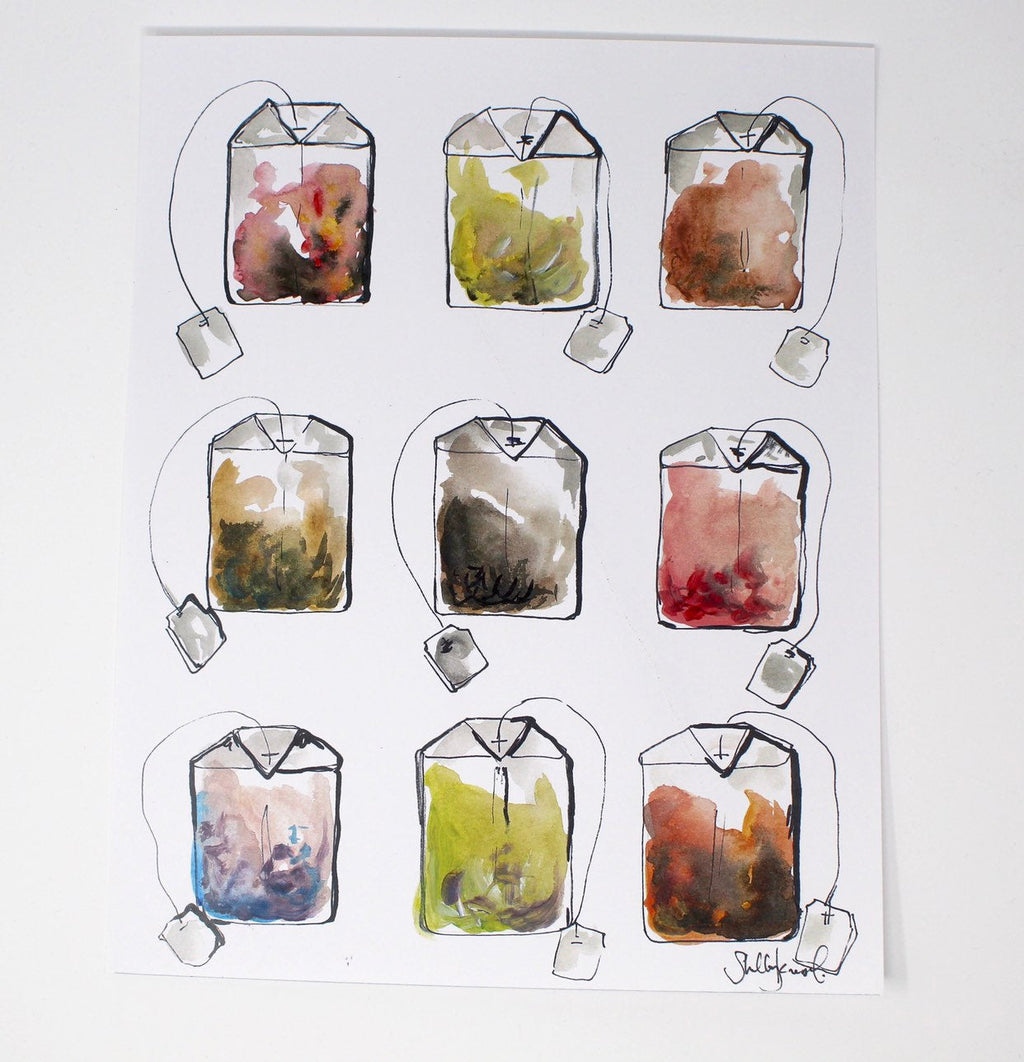 Tea For You and Me Print, 11x14, Home Decor, Food Art, Tea Artwork