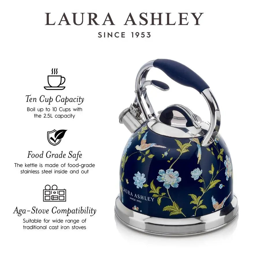 Laura Ashley 2.5L Whistling Tea Kettle
