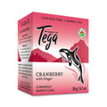 Box of Tega Cranberry with Ginger tea on a white background